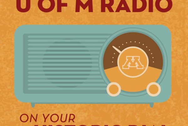 U of M Radio On Your Historic Dial with retro radio icon