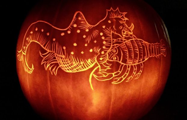 Final #UnderwaterPumpkin carved by Emily.