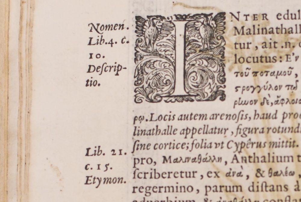 Image from rare book with ornate initial letter