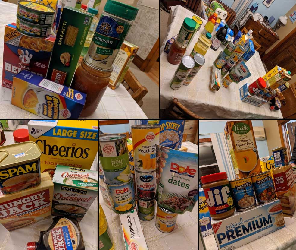 Sample supply of food for the COVID-19 Emergency 14-day Meal Kit