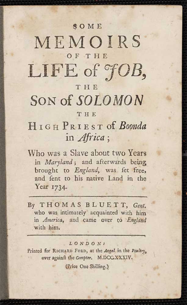 Some memoirs of the life of Job, from the James Ford Bell Library, which was recently accessed by students in a small college in Ohio.