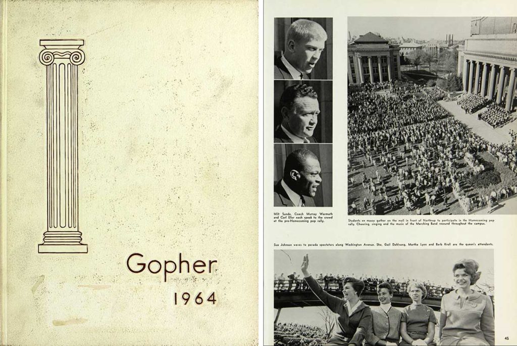 Gopher Yearbook 1964 with homecoming images