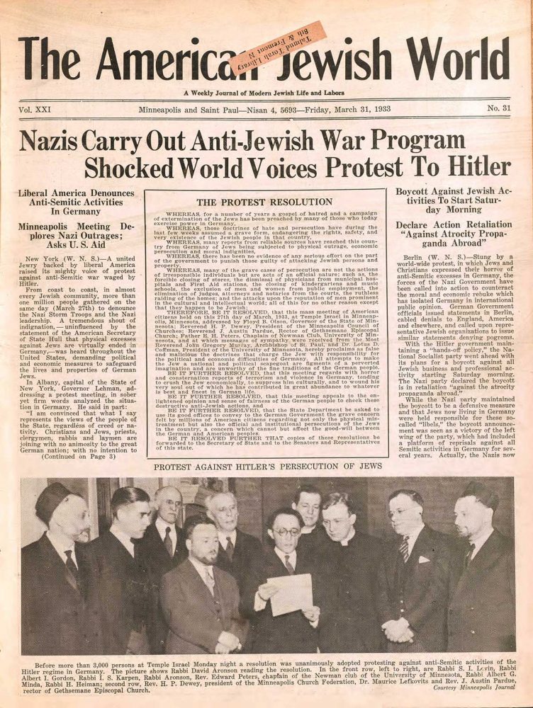 American Jewish World March 31, 1933