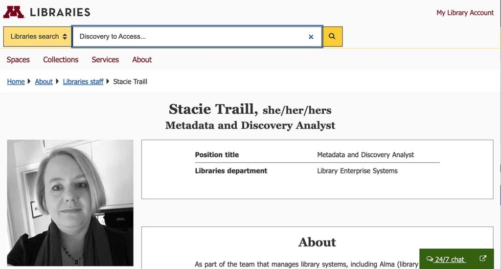 Screen shot of the Libraries website, including the search box.