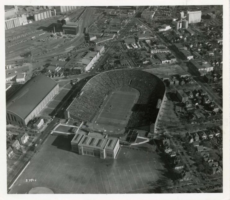 Aerial View of Memorial Stadium and surrounding buildings, 1937, available at http://brickhouse.lib.umn.edu/items/show/200