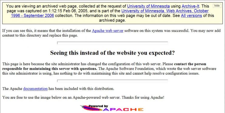 Sometimes we find errors like these in our archived sites – the original website had a configuration error that we have captured and saved.
