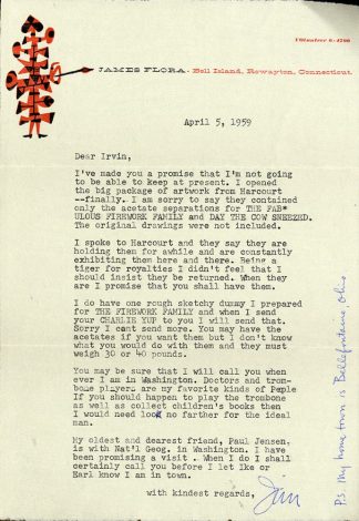 An April 5, 1959 letter, held in the Children’s Literature Research Collections