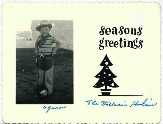 Photograph of Bill Holm, age 6, presumably outside his family’s farm near Minneota, MN.