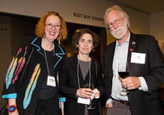 Catherine-Jordan, Elizabeth Kolbert, and Jim Lenfestey a the 2017 Friends event at Northrop.