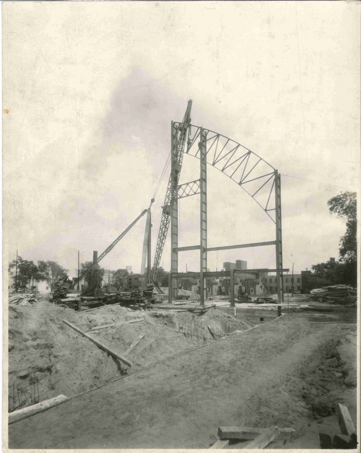 During 1927, the Field House began to take form. The structure was still unrecognizable on August 4, 1927.
