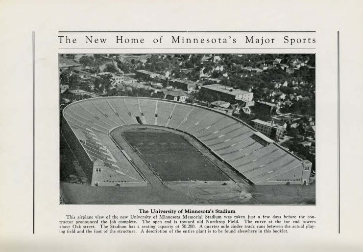 Page from Memorial Stadium Dedication Program, 1924, available at http://brickhouse.lib.umn.edu/items/show/446.