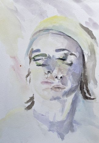 Double Self Portrait. Watercolor, 11" x 14 " (2015) by Emily Beron.