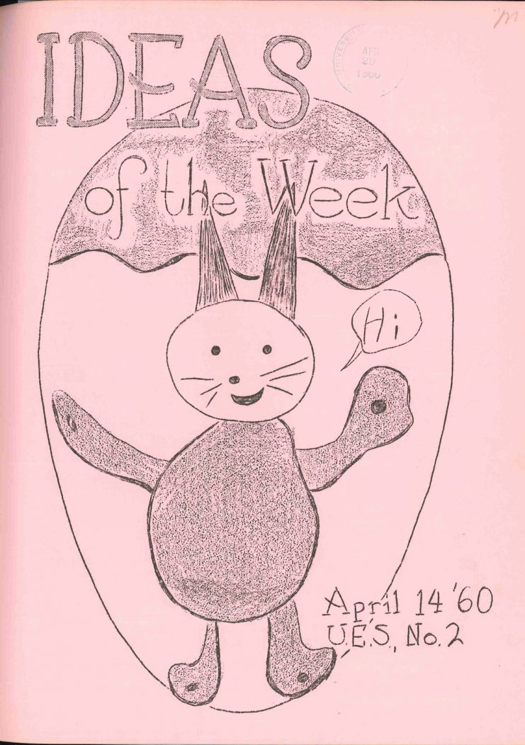 Cover for the April 14, 1960 issue of "Ideas of the Week" produced by the University Elementary School.
