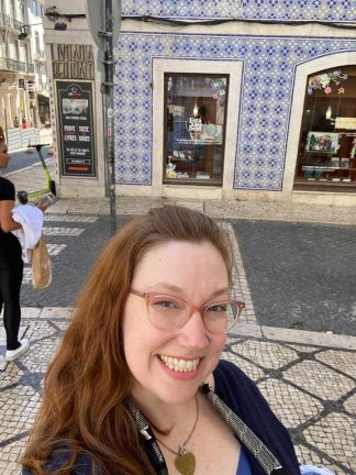 Lindsay Matts-Benson enjoying her visit to Portugal.
