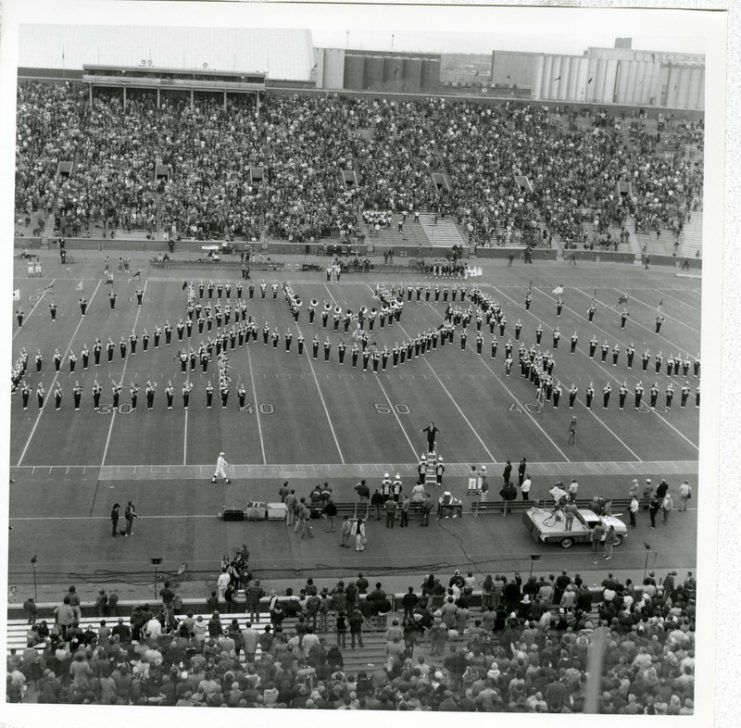 University of Minnesota Marching Band in block “M” formation, 1975, available at http://brickhouse.lib.umn.edu/items/show/51.