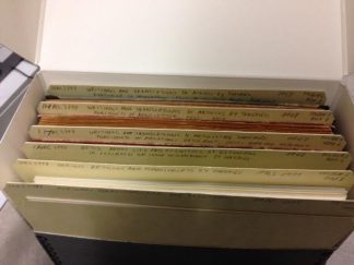 Image of an open hollinger box showing folders in the newly processed Heino Taremäe Papers.