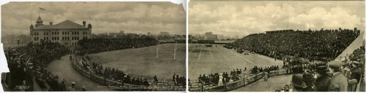 Northrop Field captured during a football game between the University of Chicago and Minnesota in 1907 (final score: Chicago 18 and Minnesota 12).