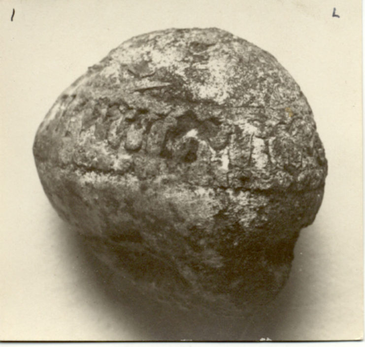 An early photograph of the stone possibly taken by John Jager, undated. Source: Northwest Minnesota Historical Center at Minnesota State University Moorhead, Roseau Stone Collection (S836).