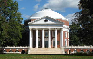 University of Virginia Rotunda, the site where members of the Alt-Right led a torch march on Friday, August 11.