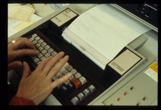 Teletype machines were used to send interlibrary loan requests back and forth between Minitex and participating libraries.