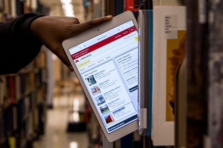 iPad pulled from library bookshelf