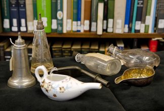 Artifacts from the Wangensteen Historical Library of Biology and Medicine.