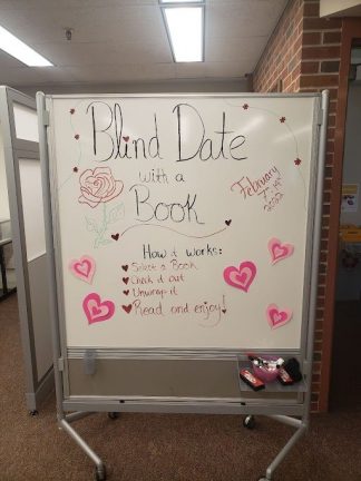 Blind Date whiteboard at Magrath Library