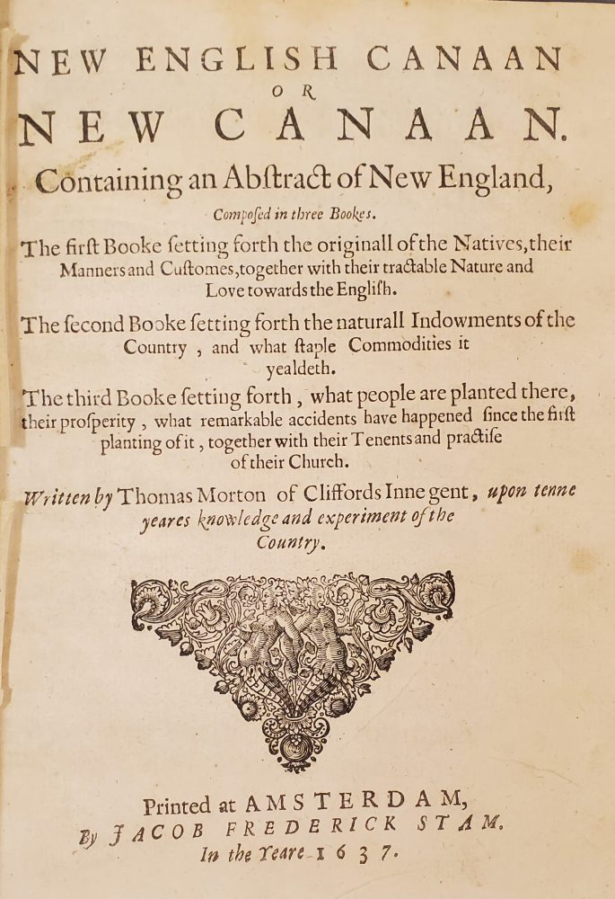 Image of title page of New English Canaan or New Canaan.