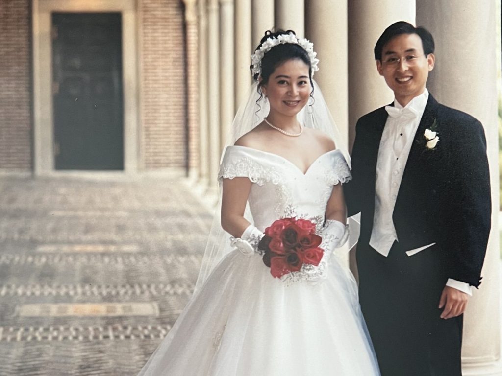 Ling Wang and Robert Duan get married at the Nazareth Chapel on Sept. 27, 1998. Image courtesy of Wang and Duan