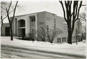 Archival image of the Temple Israel Duluth building from the Upper Midwest Jewish Archives.