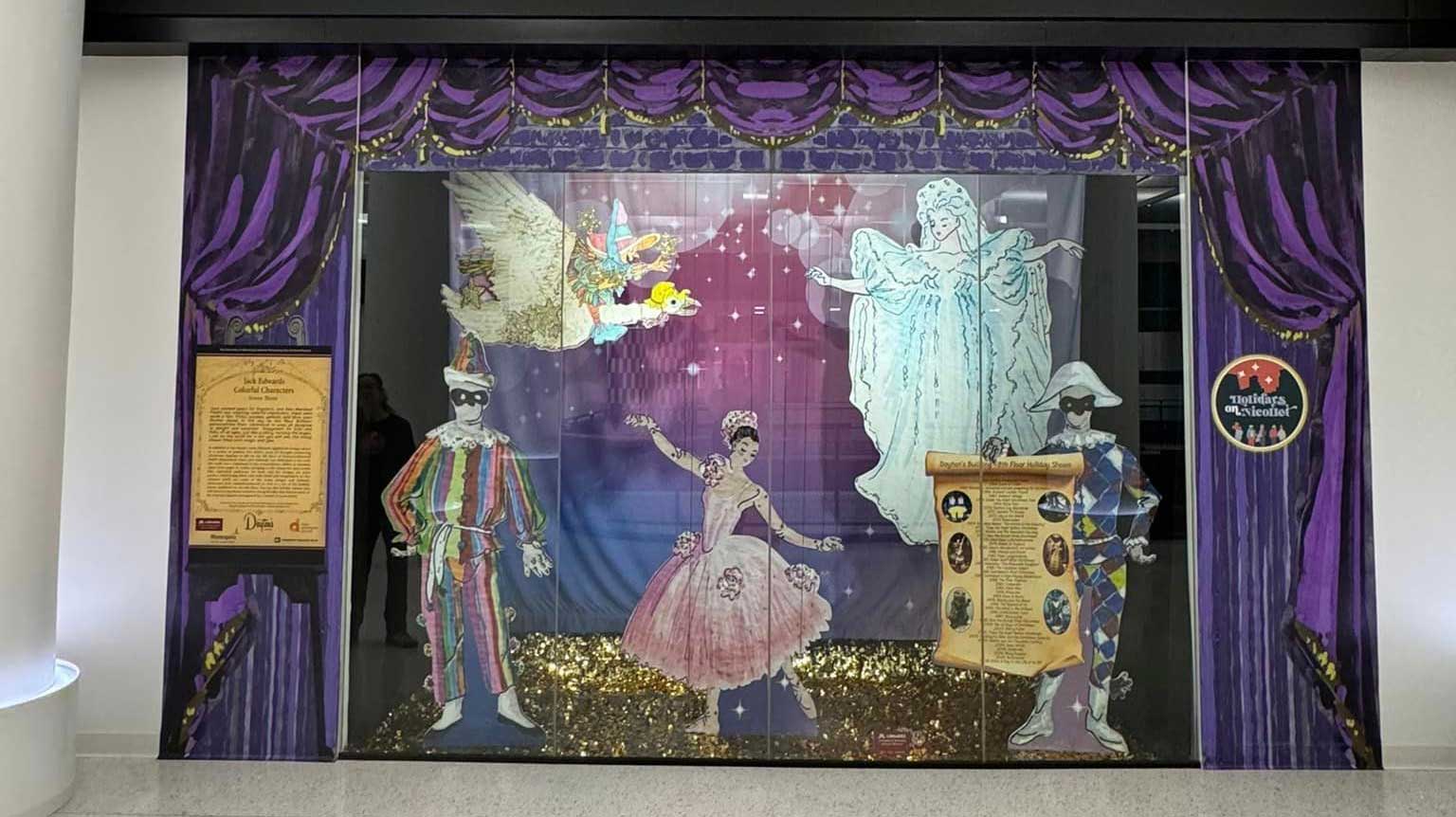 A historic holiday window display at the Dayton's Skyway downtown Minneapolis.