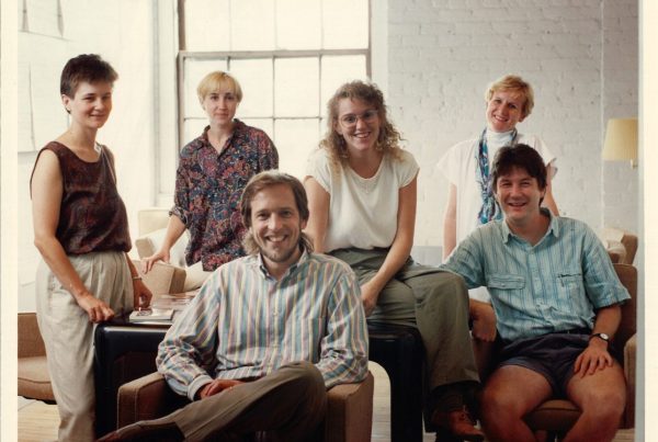 Graywolf Press staff in their St. Paul office, 1991.