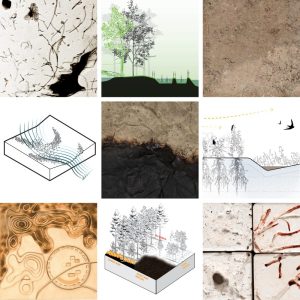 a square grid of nine images from the Resilient Infrastructures exhibit