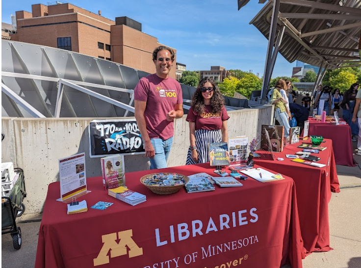 Library table at Radio K pop up concert