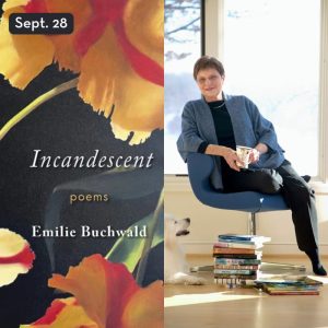 Side by side image of the book cover "Incandescent" next to author Emilie Buchwald