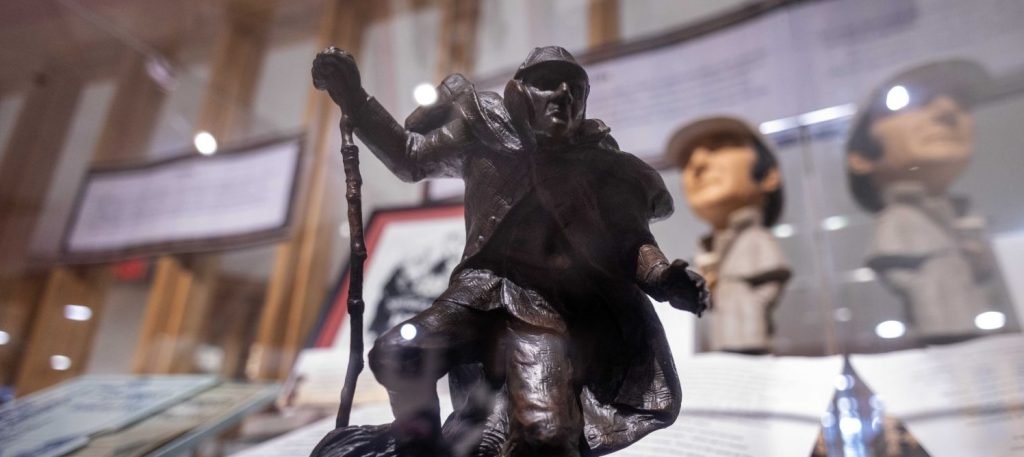 A bronze statue at the "Sherlock Holmes at 50" exhibit at Elmer L. Andersen Library on Friday, July 26, 2024. (Photo/Adria Carpenter)