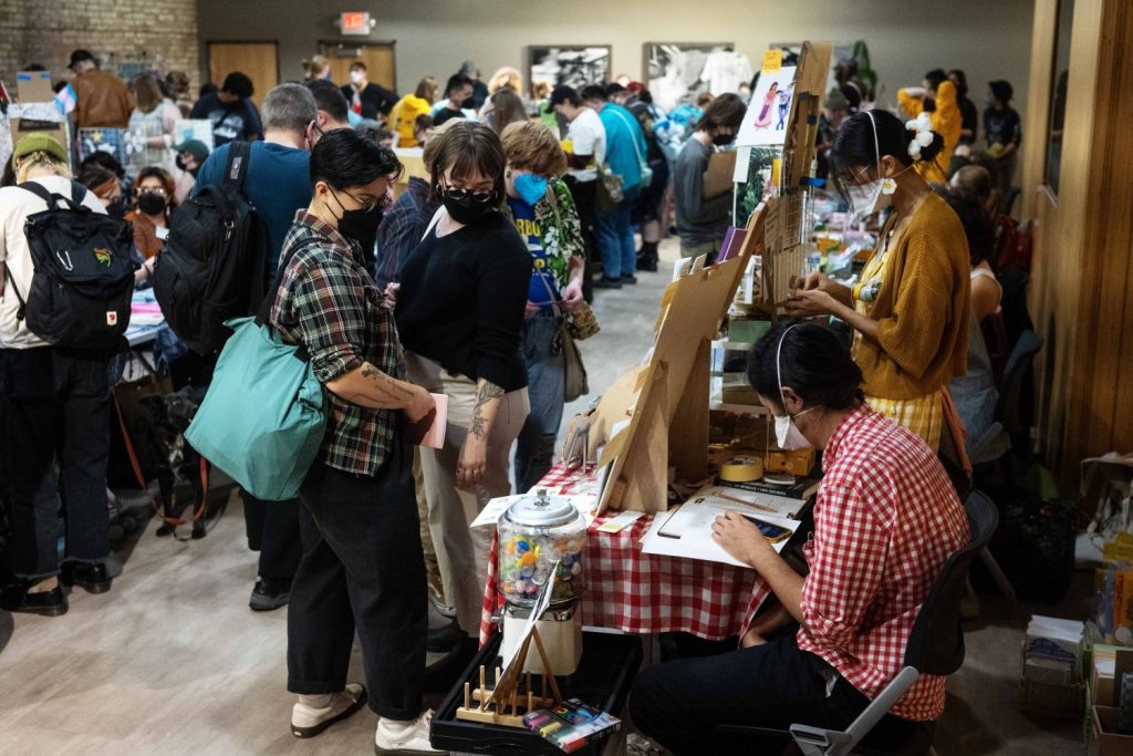 People attend the Midwest Queer and Trans Zine Fest, on Saturday, October 19, 2024. (Photo/Adria Carpenter)