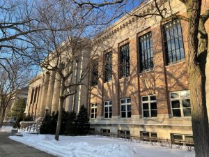 Walter Library in winter