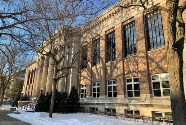 Walter Library in winter