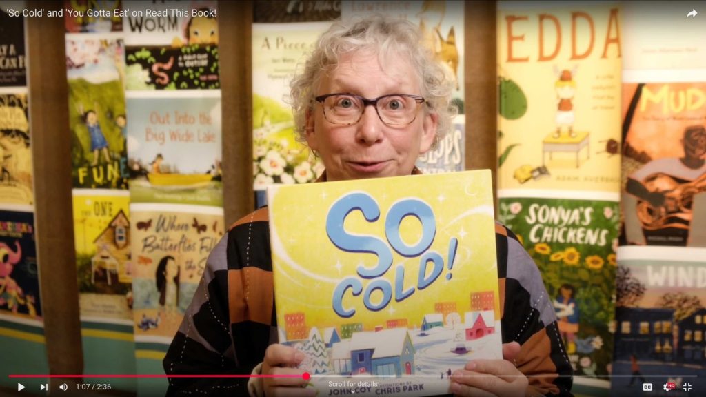 Lisa Von Drasek on Read This Book, holding a book called "So Cold."