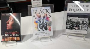 Black History Month book display at HSL