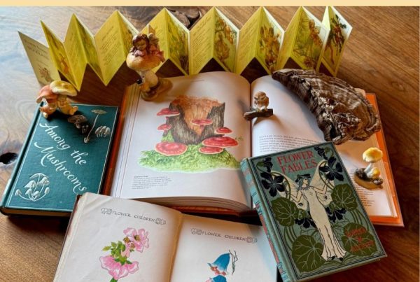 Fairy Rings & Fables exhibit preview image with illustrated books from AHL collections