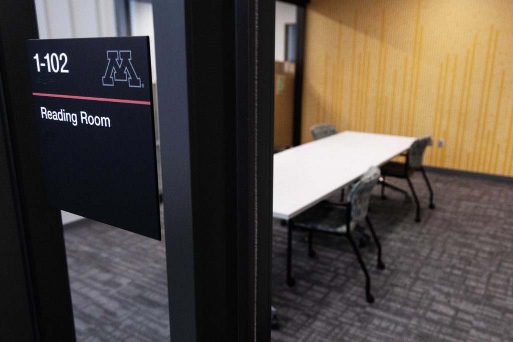 The reading room at the new off-site collections facility for the Archives and Special Collections, on Tuesday, March 4, 2025, in Minneapolis. (Photo/Adria Carpenter)