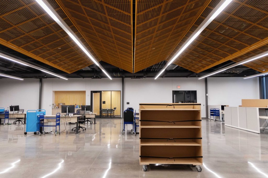 The main floor of the new off-site collections facility for the Archives and Special Collections, on Tuesday, March 4, 2025, in Minneapolis. (Photo/Adria Carpenter)