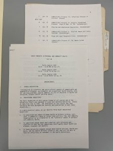 Archival course syllabus detailing course meeting times and topics covered from fall 1986