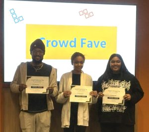 The three team members of Libations pose for a photo.