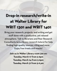 Research drop in in Walter logo